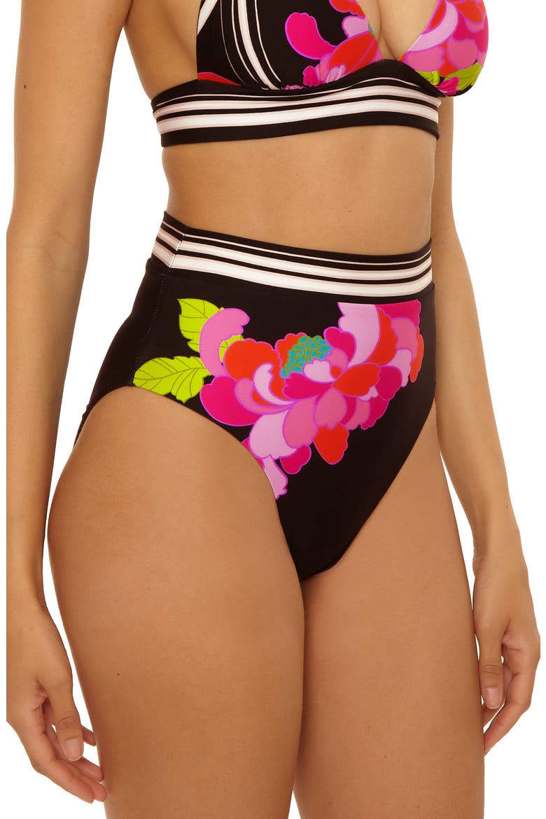 Bougainvillea Reversible High Waist Bikini Bottoms, Alternate, color, MULTI