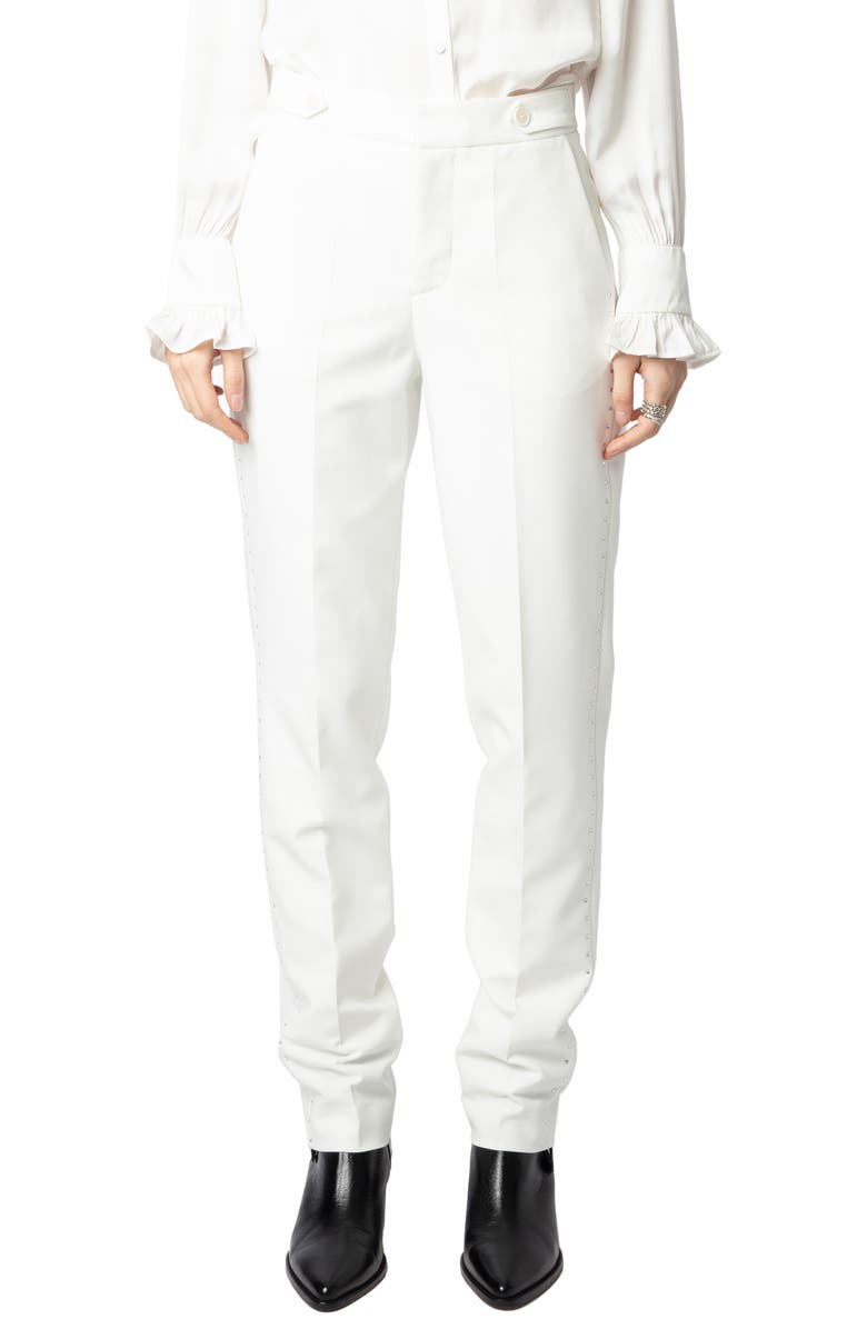 Zadig & Voltaire Panny Strass Rhinestone Pants, Main, color, 