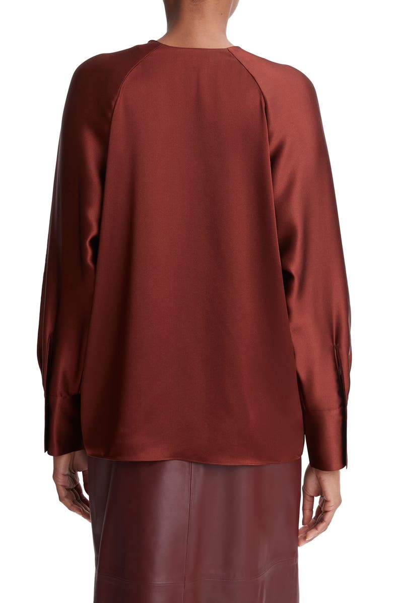 Vince Dolman Sleeve Silk Top, Alternate, color, Cinnamon Stick