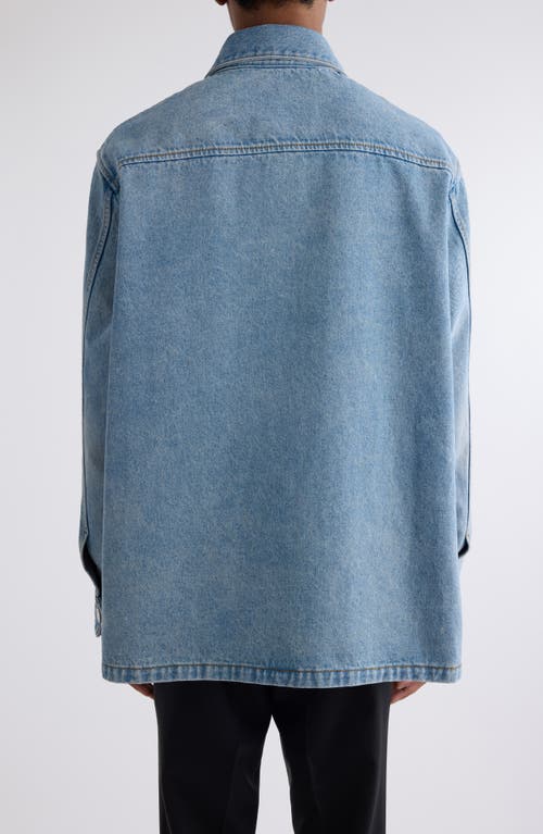 Ami Alexandre Mattiussi Ami Paris De Coeur Overshirt In 480 Used Blue/480