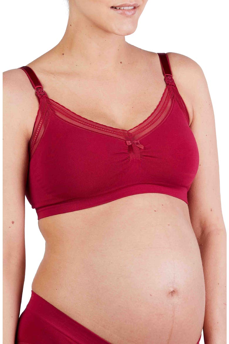 Milk Maternity and nursing seamless bra, Main, color, BURGUNDY