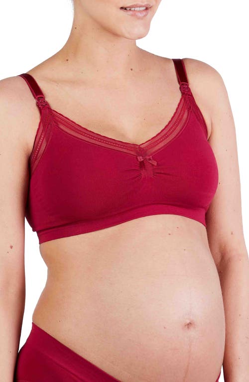 Cache Coeur Milk Seamless Wireless Maternity/Nursing Bra in Burgundy at Nordstrom, Size Medium