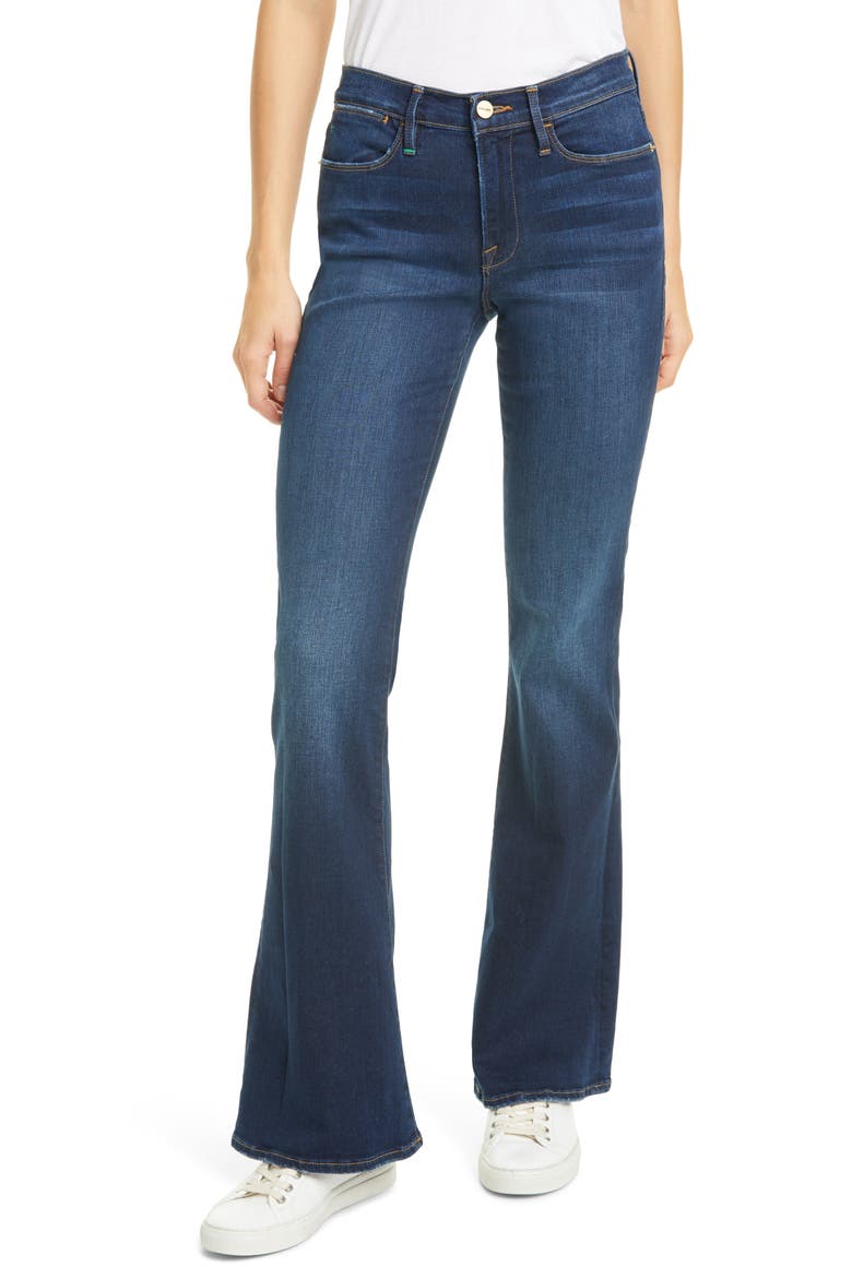 Le High Waist Flare Leg Jeans, Main, color, AUGUSTA