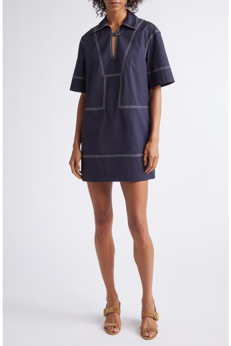 Phelix Poplin Shift Minidress, Main, color, NAVY