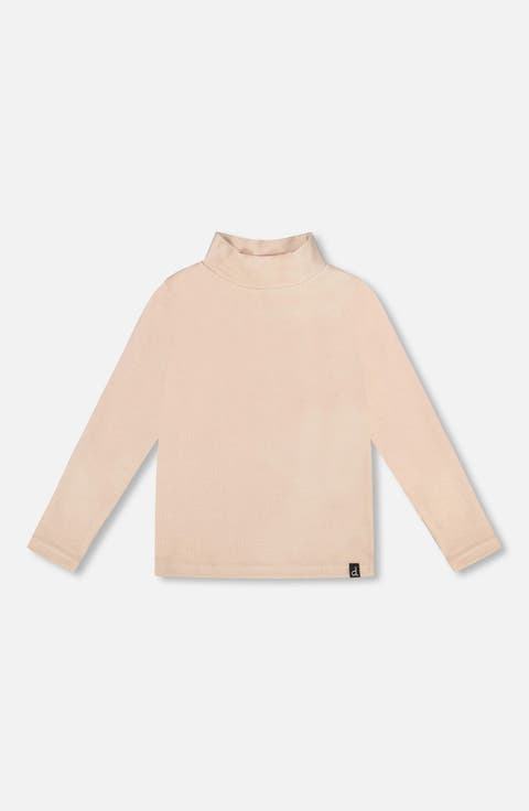 Super Soft Ribbed Mock Neck Top (Little Kid & Big Kid)