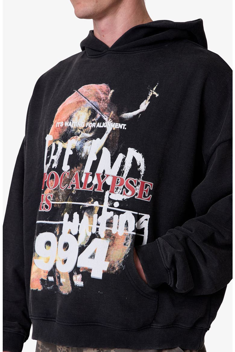 The End Graphic Hoodie, Alternate, color, BLACK