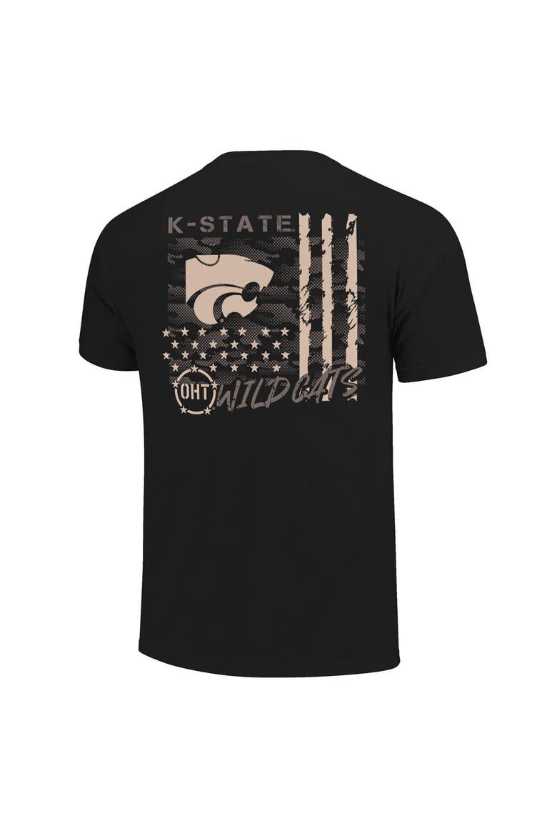 Men's  Black Kansas State Wildcats Comfort Colors OHT Camo Overlay T-Shirt, Alternate, color, Black