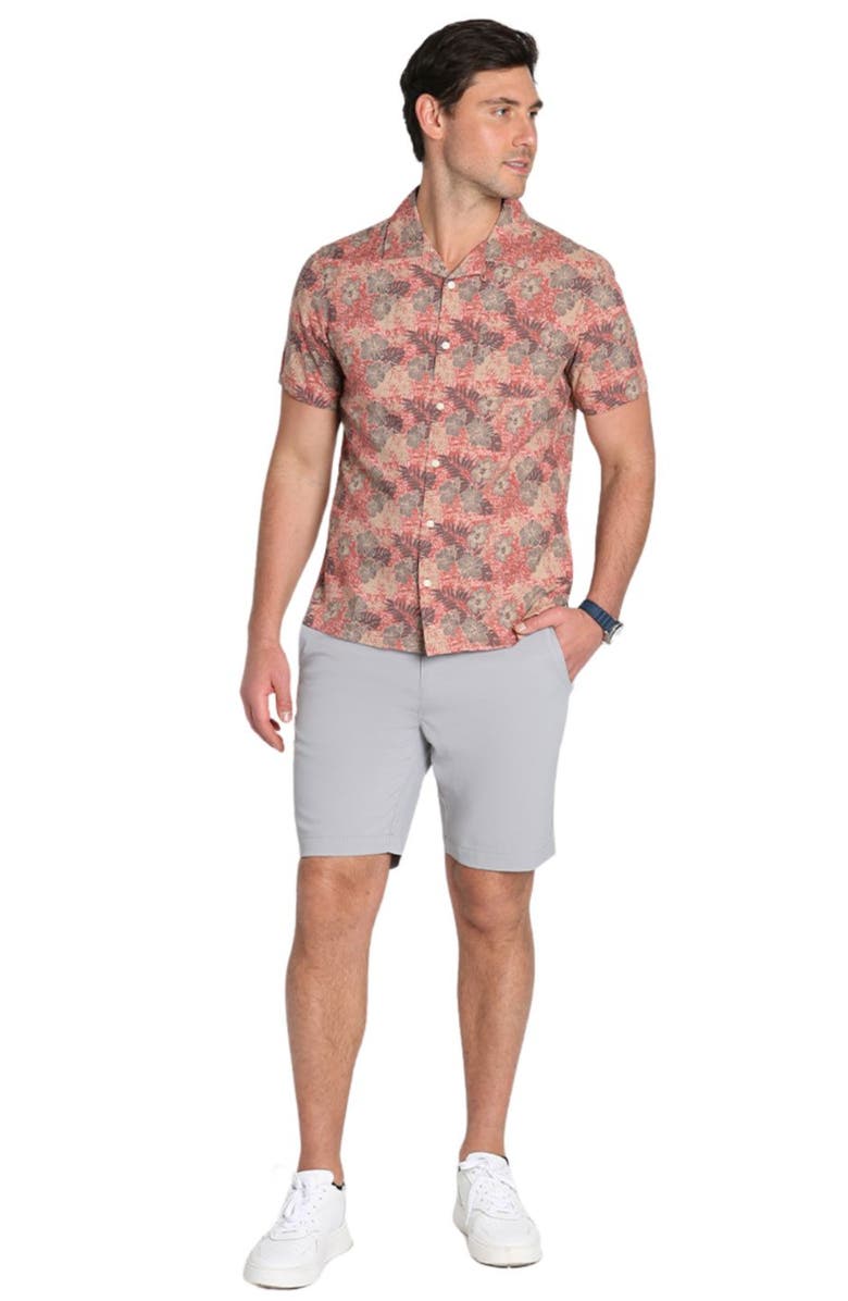 JACHS Tropical Print Short Sleeve Button-Up Shirt, Alternate, color,