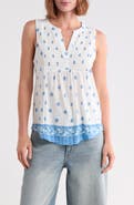 Lucky Brand Print Smocked Tank