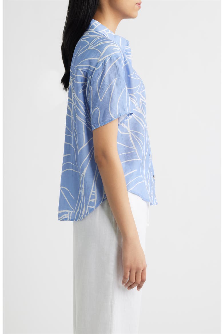 Abstract Print Button-Up Top, Alternate, color, COASTAL BLOOM