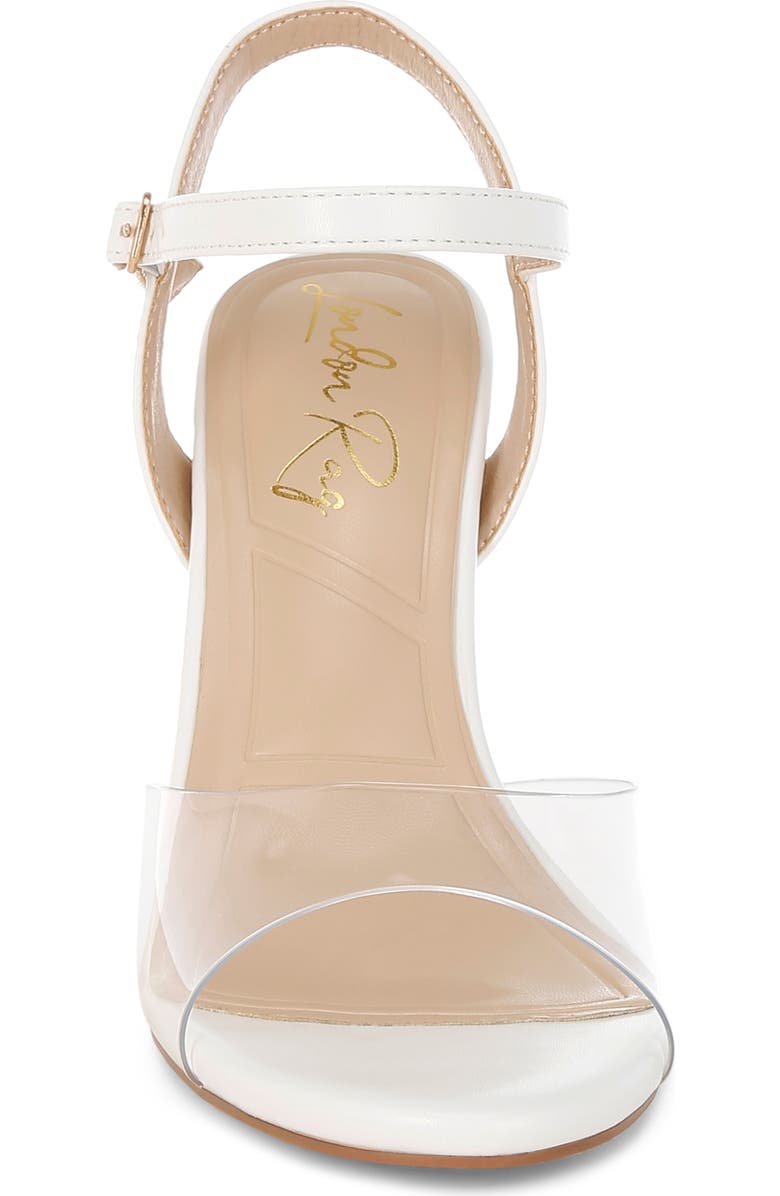 LONDON RAG Perta Block Heel Ankle Strap Sandal, Alternate, color, White