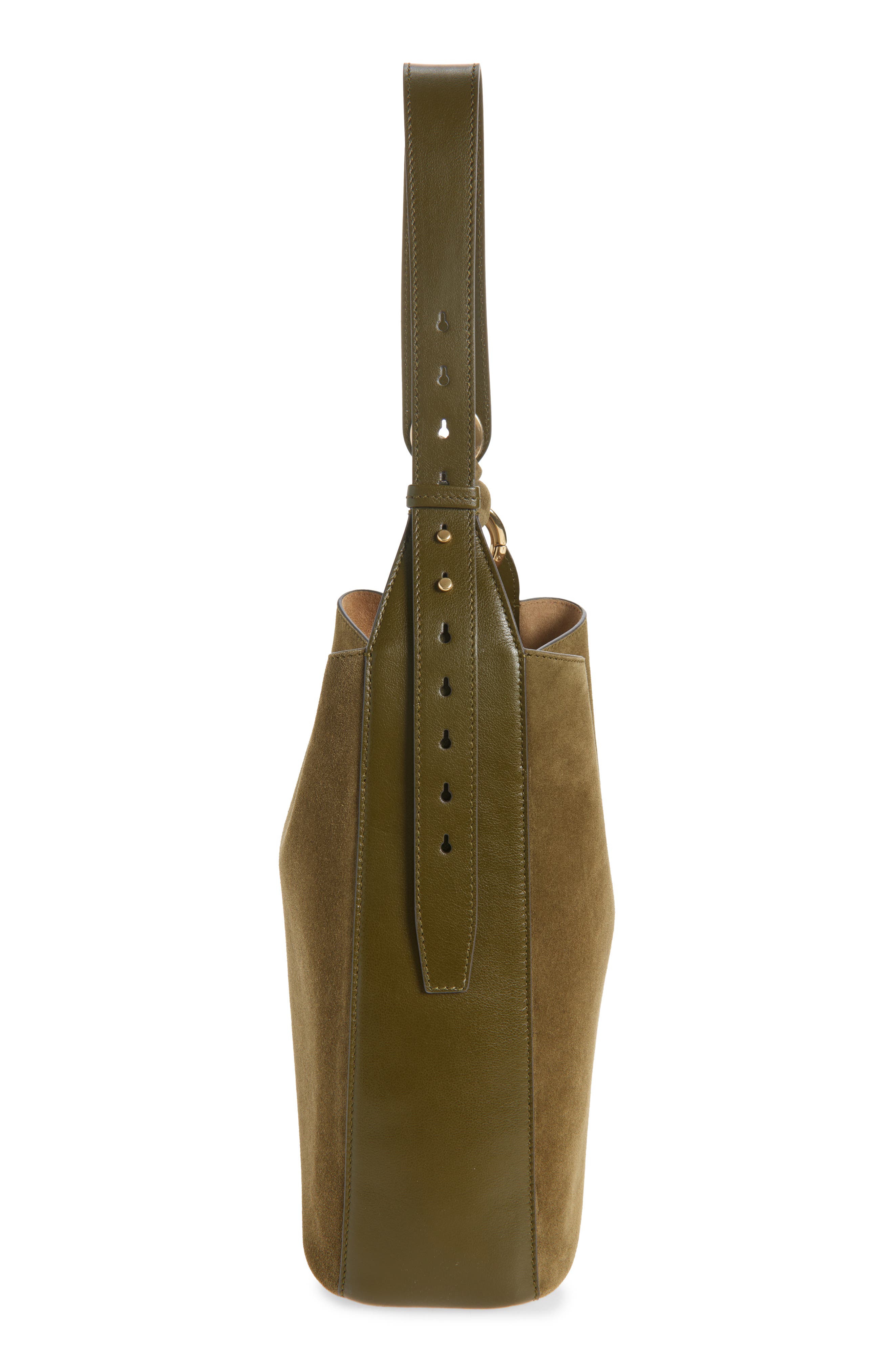 Anya Hindmarch Ringo Suede North/South Shoulder Bag, Alternate, color, Bonsai