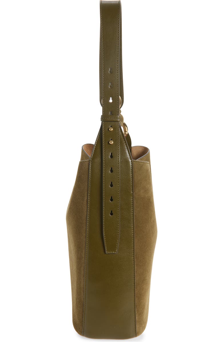 Anya Hindmarch Ringo Suede North/South Shoulder Bag, Alternate, color, Bonsai