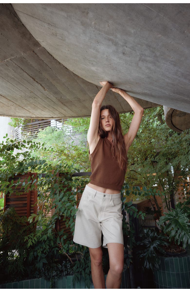 H&M Collared Sweater Vest, Alternate, color, Brown