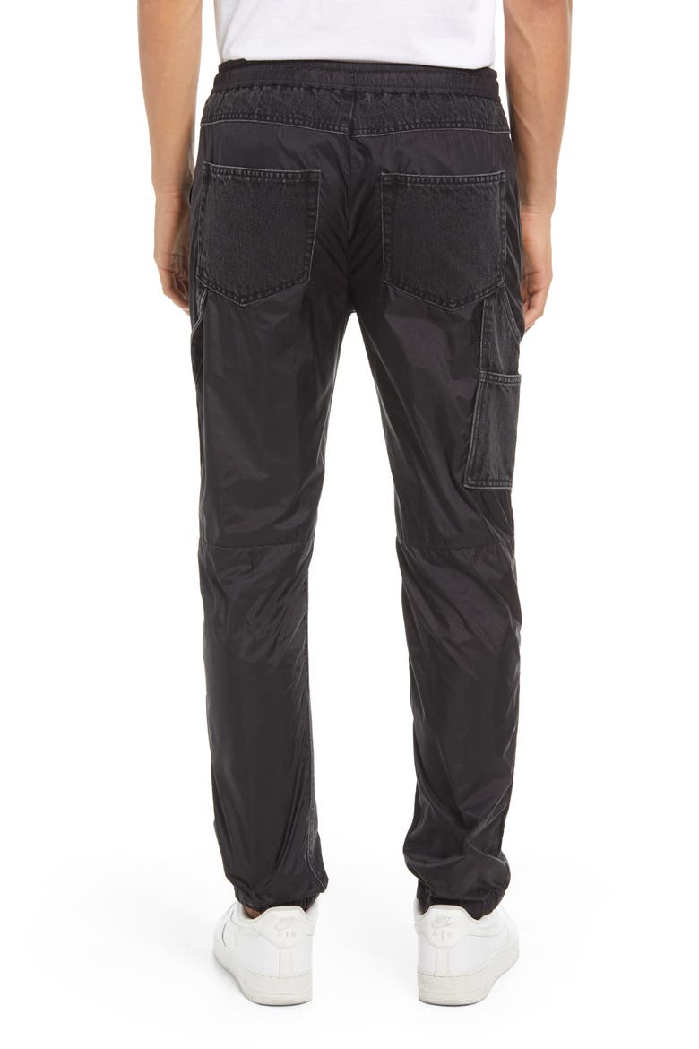 Denim & Nylon Joggers, Alternate, color, BLACK WASHED