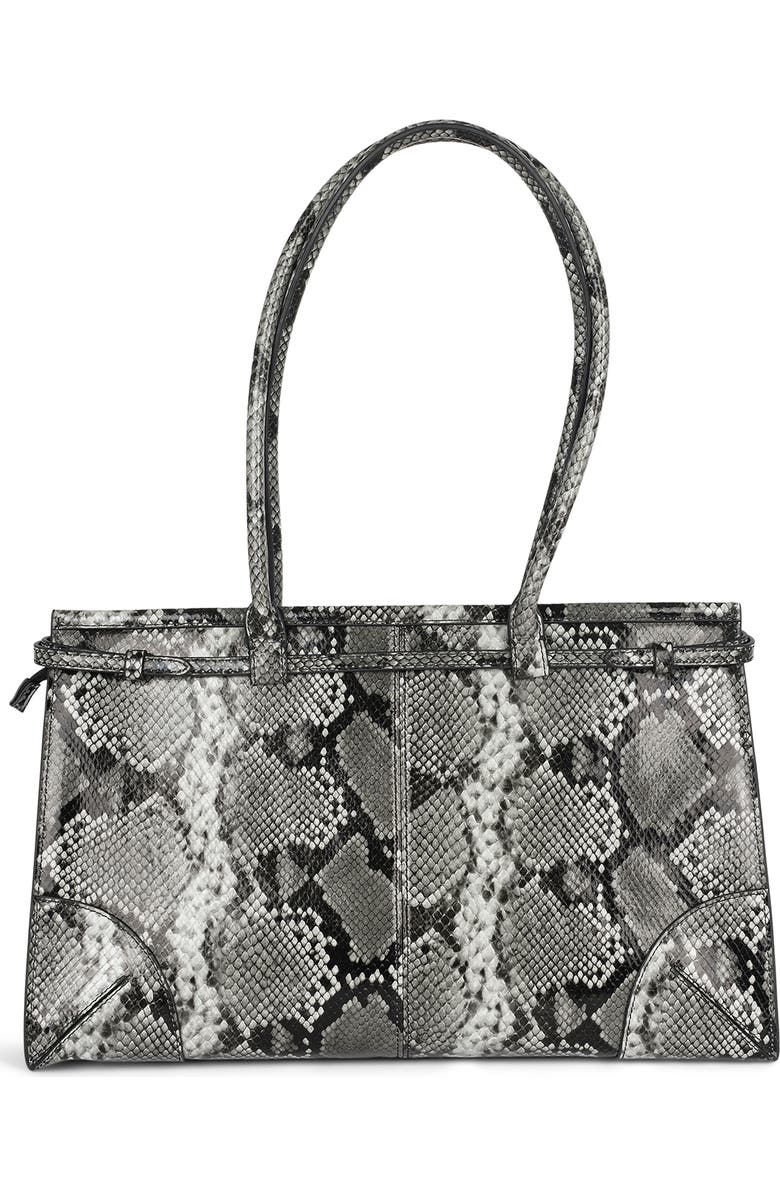 Jeffrey Campbell Palomino Leather Satchel, Alternate, color, Grey Black Python