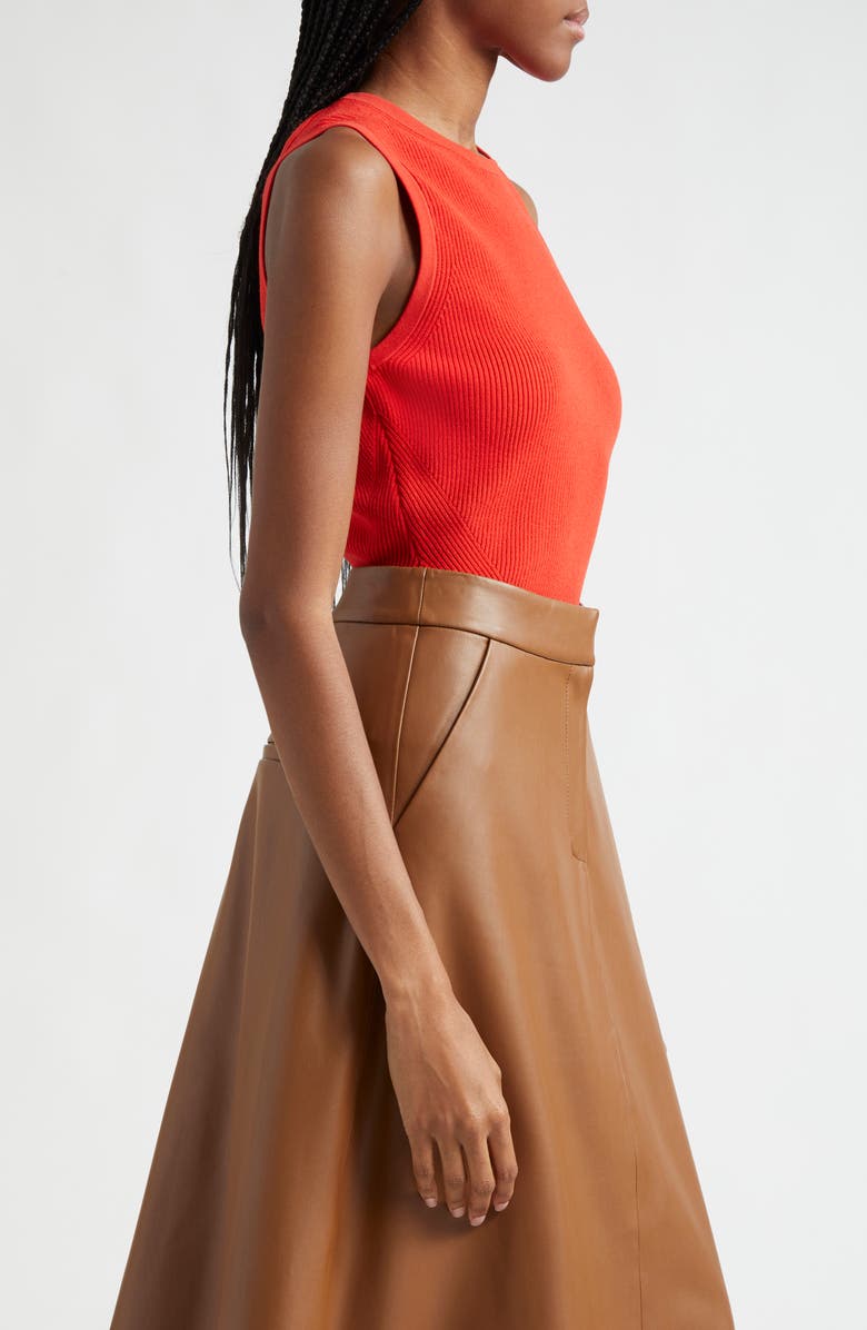 Veronica Beard Rib Sweater Tank, Alternate, color, Poppy