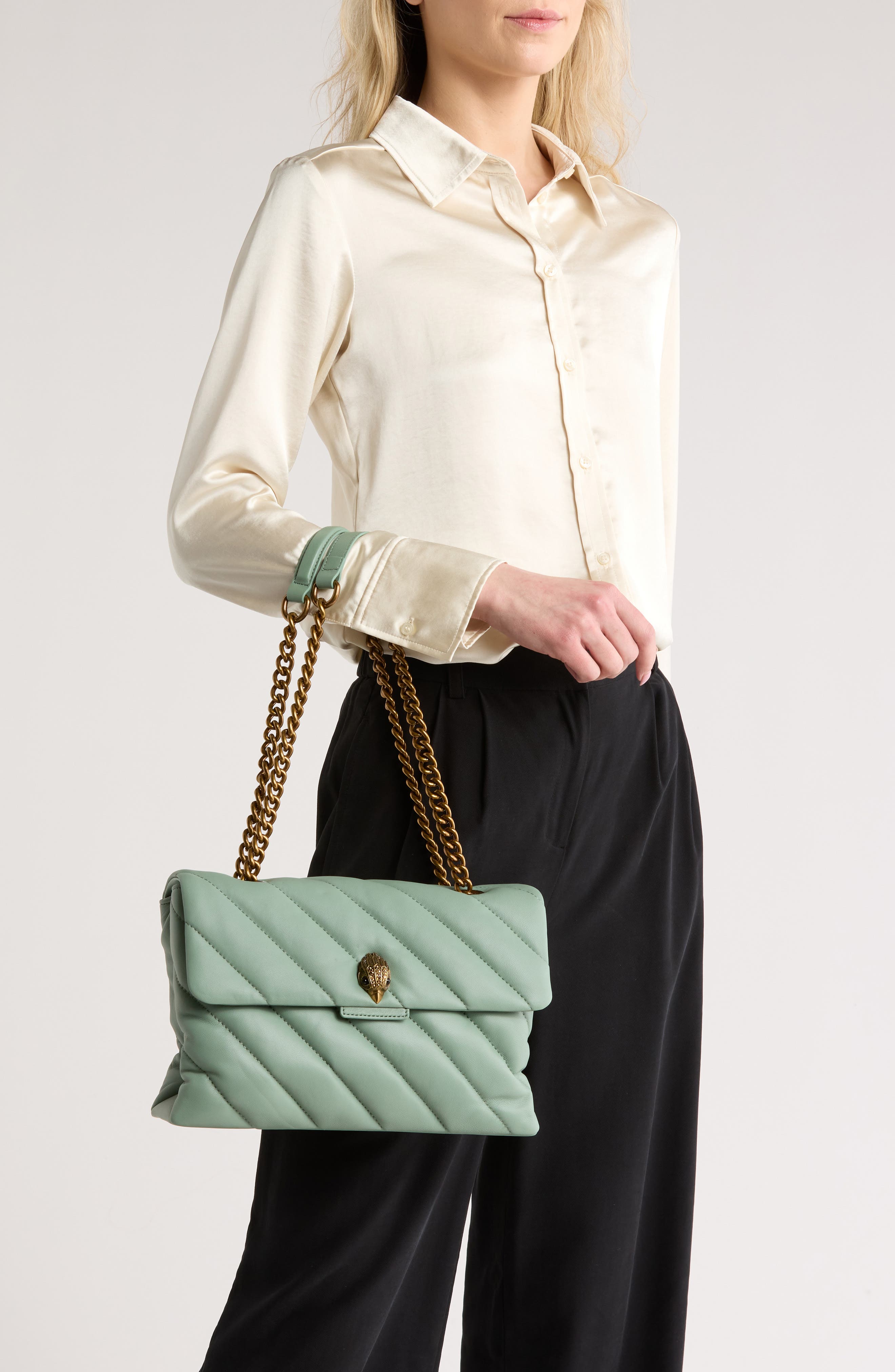 Kurt Geiger London Soho Large Leather Shoulder Bag, Alternate, color, 