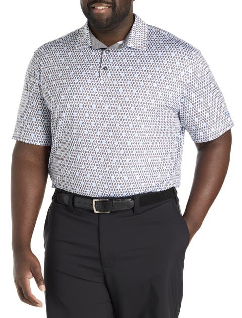 Big & Tall Contrast Diamond Print Polo Shirt