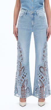 Bayeas High Waist Embroidered Wide Leg Jeans