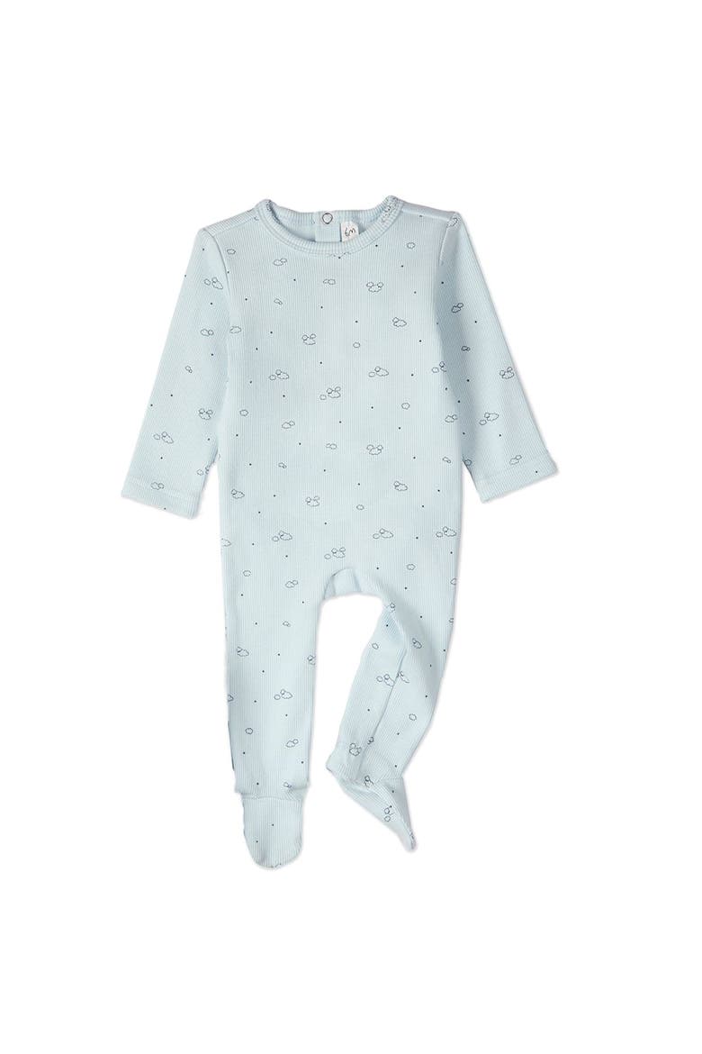Cotton Rich Mini-Ribbed Footie, Main, color, Blue