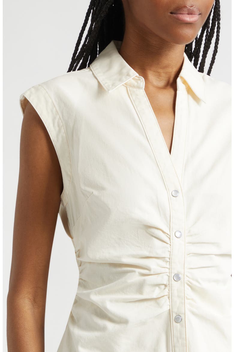 Maura Sleeveless Mini Shirtdress, Alternate, color, ECRU