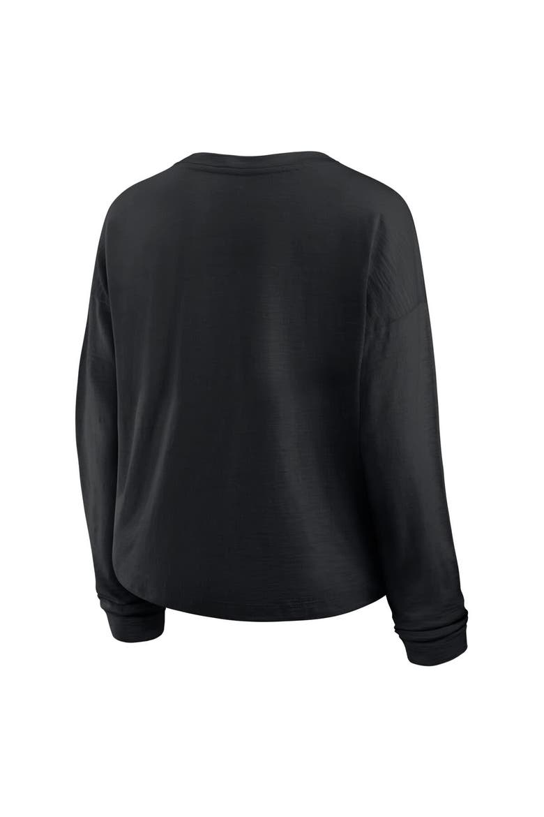 Women's Fanatics Black Pittsburgh Penguins Oversized All Out Effort Long Sleeve Henley T-Shirt, Alternate, color, Black
