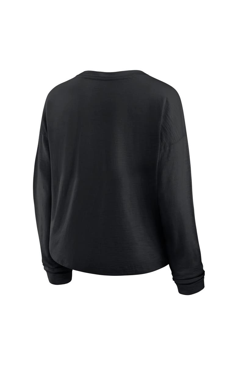 FANATICS Women's Fanatics Black Pittsburgh Penguins Oversized All Out Effort Long Sleeve Henley T-Shirt, Alternate, color, Black