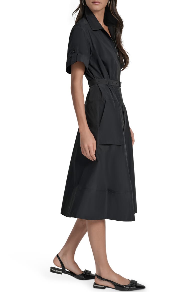 Zip Front Cargo Dress, Alternate, color, BLACK