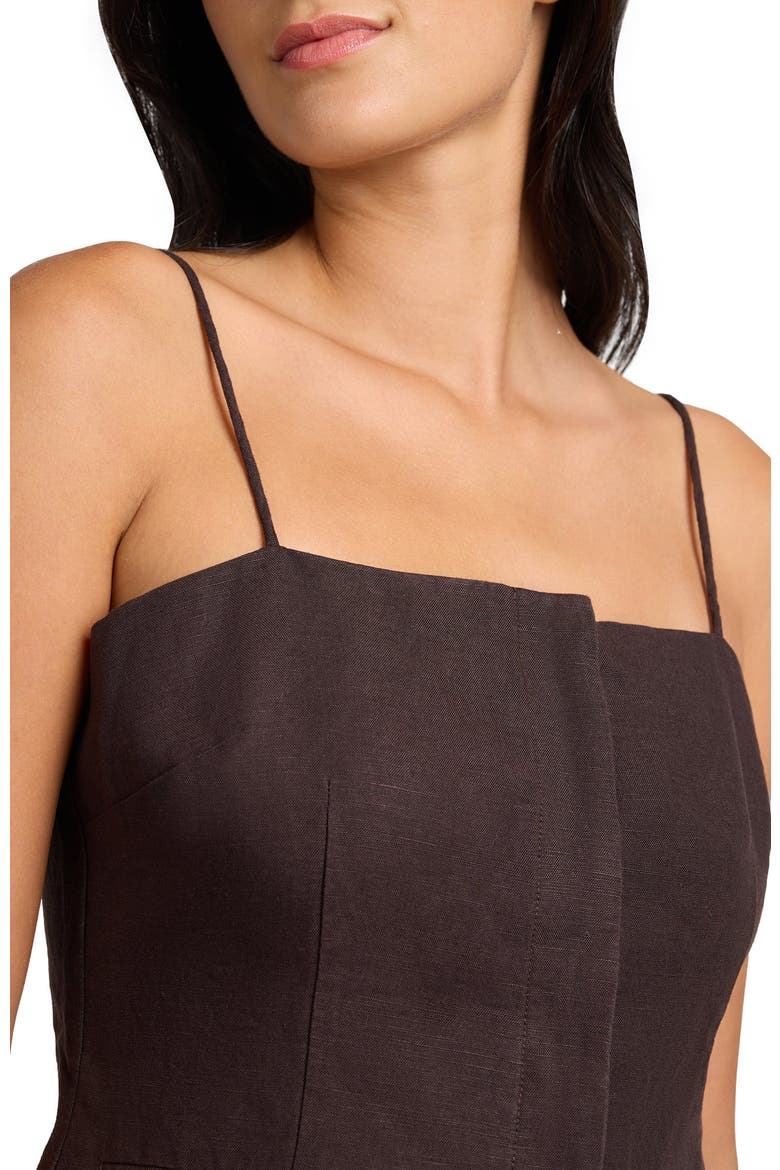 Air Linen Straight Neck Top, Alternate, color, ESPRESSO