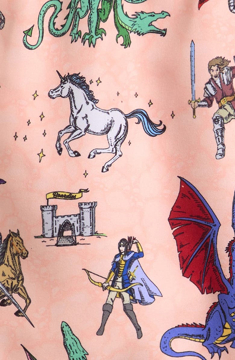 Boardies Kids' Fantasy Folk Print Swim Trunks, Alternate, color, Peach