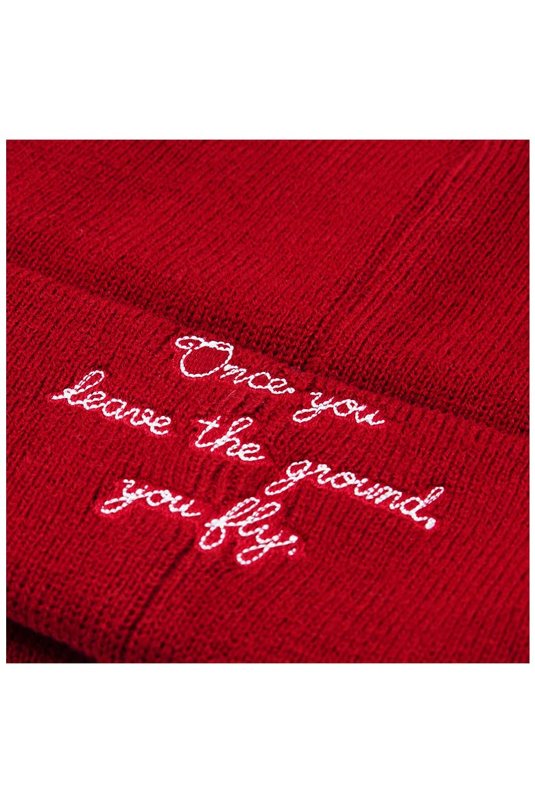 Kids' Embroidered Logo Knit Beanie, Alternate, color, GYM RED