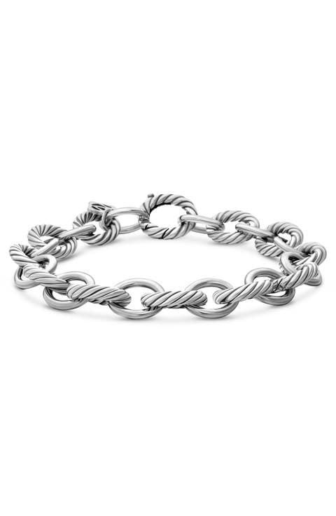 Oval Link Chain Bracelet in Sterling Silver, 10mm