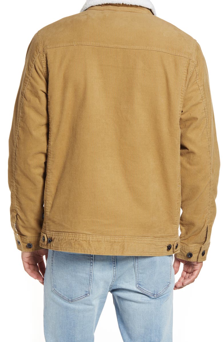 Vans Skylark II Cotton Corduroy & Faux Shearling Trucker Jacket, Alternate, color, 