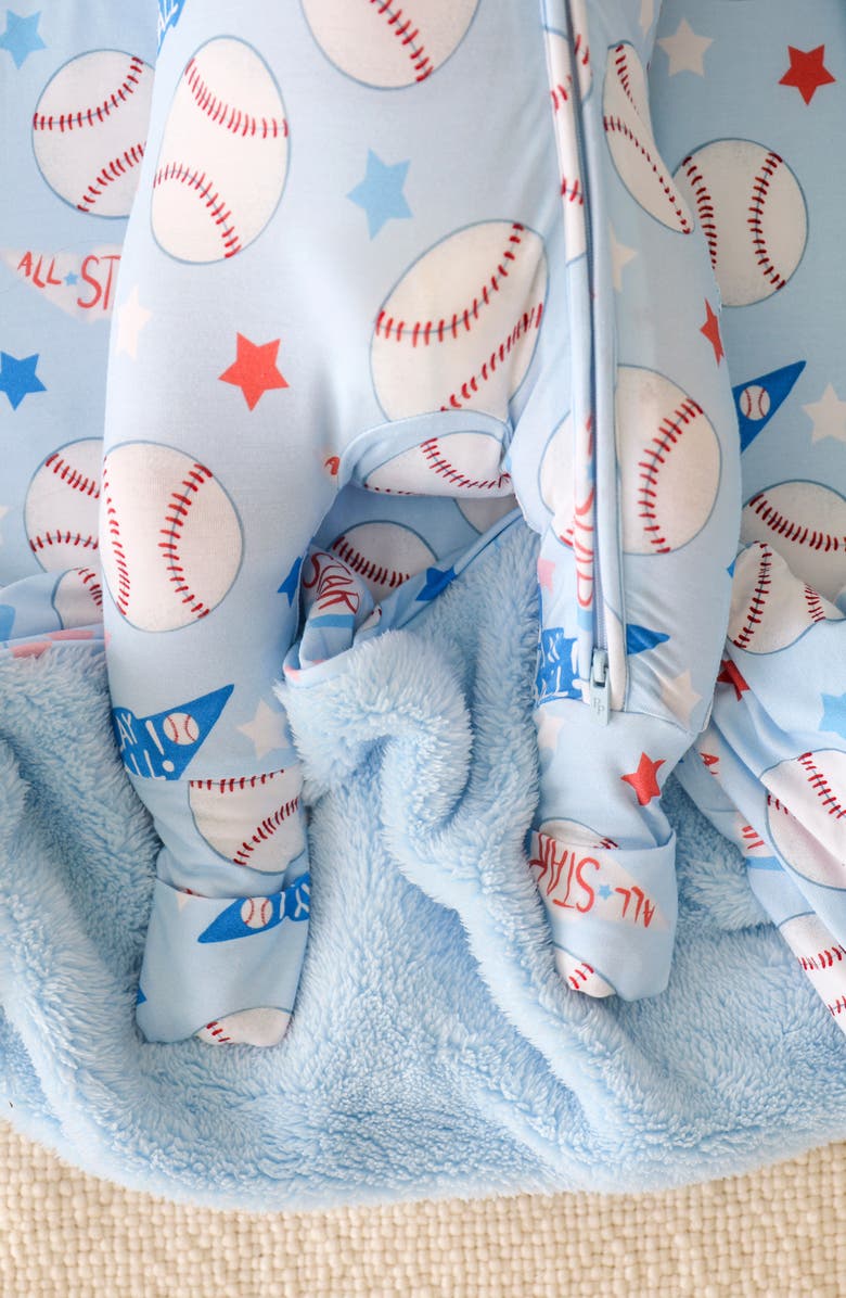 Posh Peanut Fitted Convertible One-Piece Pajamas, Alternate, color, Blue