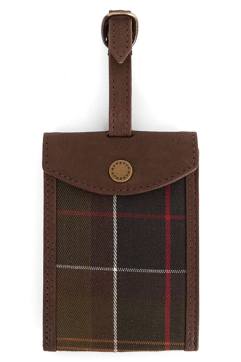 Tartan Passport Case & Luggage Tag, Alternate, color, CLASSIC TARTAN/ BROWN