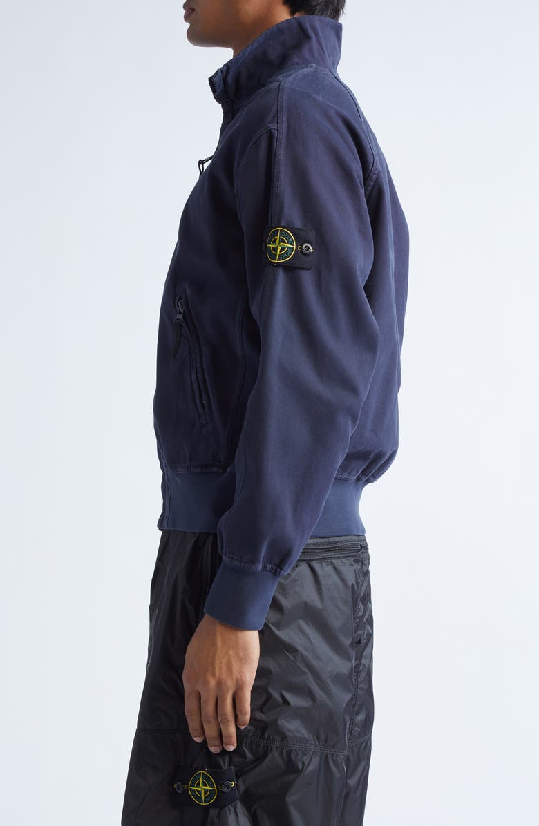Stone Island Organic Cotton Fleece Zip Track Jacket, Alternate, color, V0126 Ink