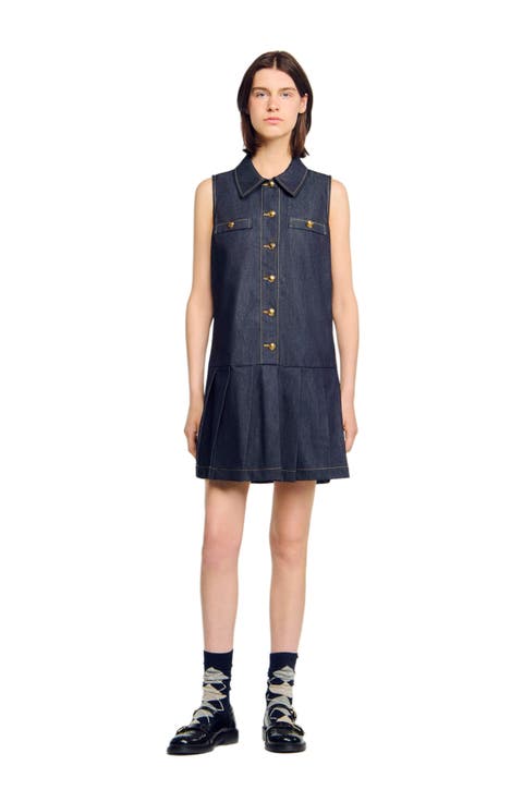 Short denim dress