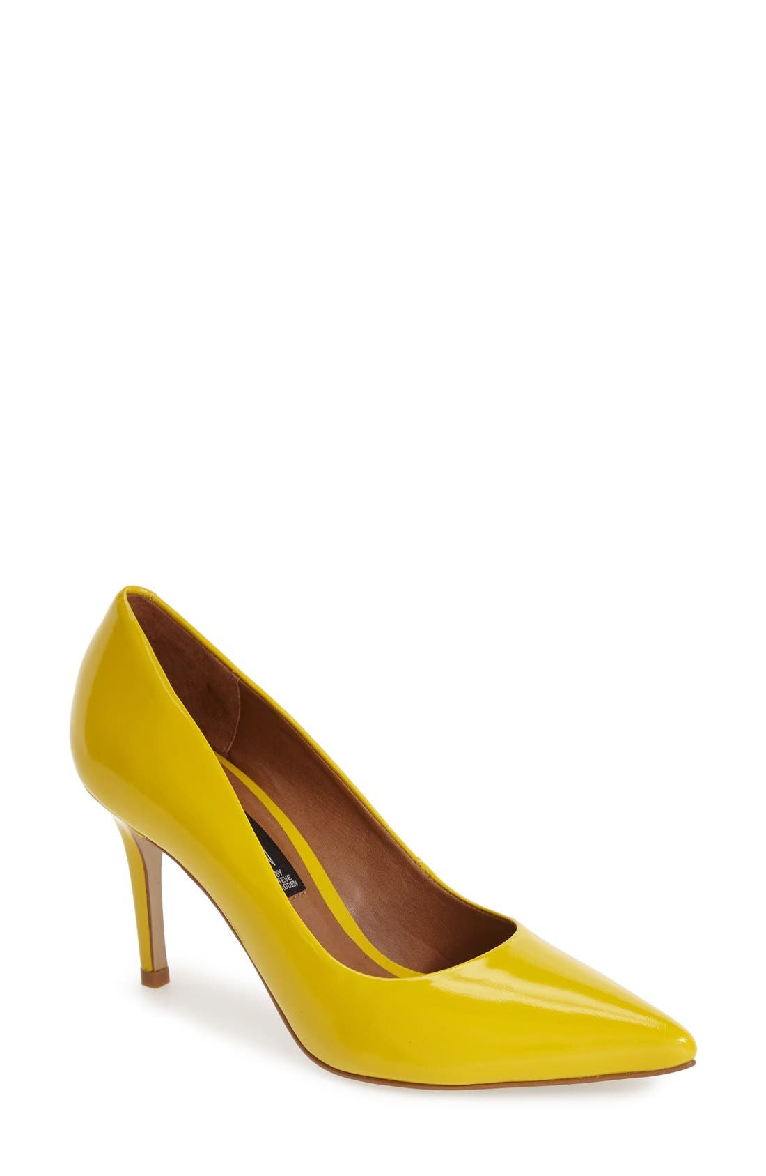 Steven by Steve Madden 'Shiela' Pointy Toe Pump, Main, color, YELLOW PATENT