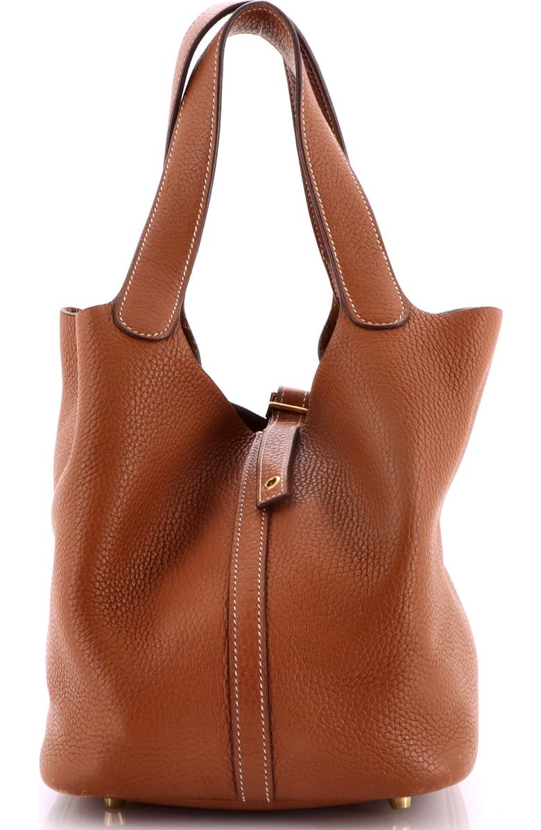 Pre-Owned Hermes Picotin Lock Bag Clemence MM, Main, color, Gold