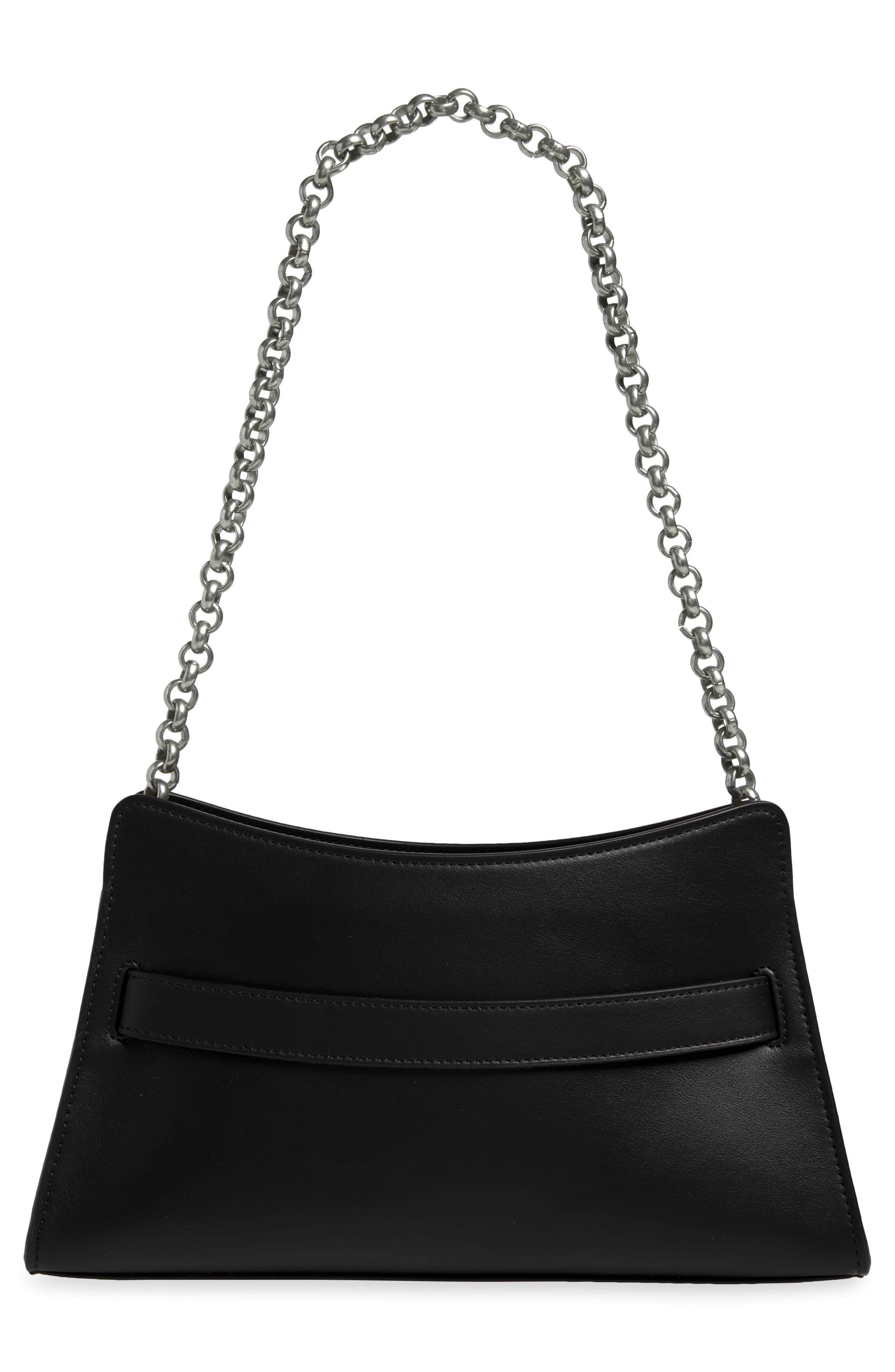 Mini Locke Leather Shoulder Bag, Alternate, color, BLACK/ SILVER