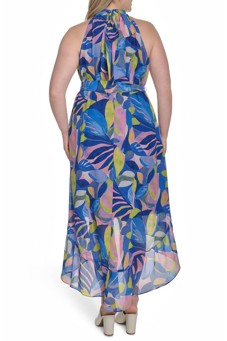 Floral Sleeveless High-Low Dress, Alternate, color, BLUE MULTI