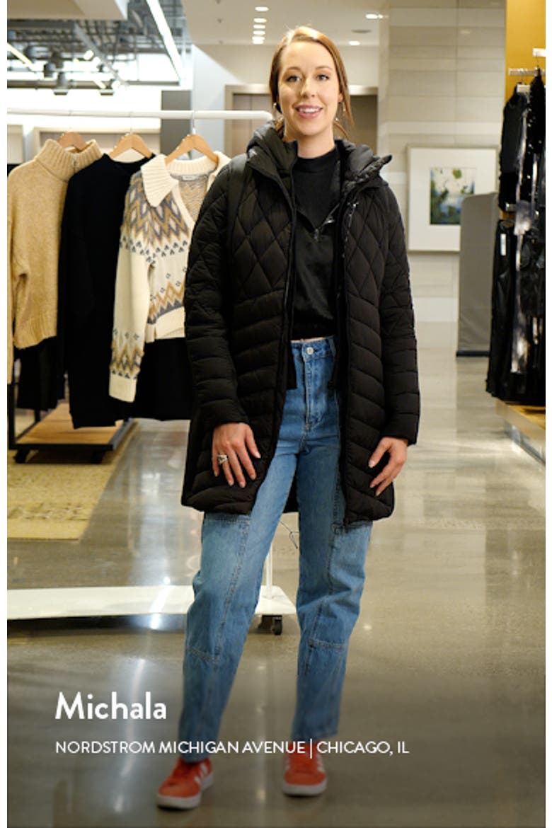 Mixed Media Water Resisant Quilted Puffer Jacket video