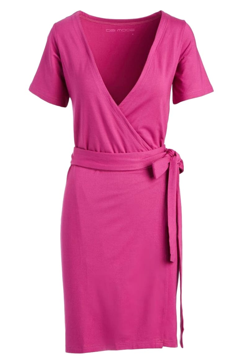 Jersey Wrap Dress, Alternate, color, PINK