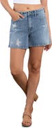 HINT OF BLU Star Striped Denim Shorts