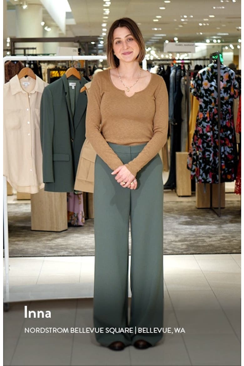 Flat Front Wide Leg Pants video
