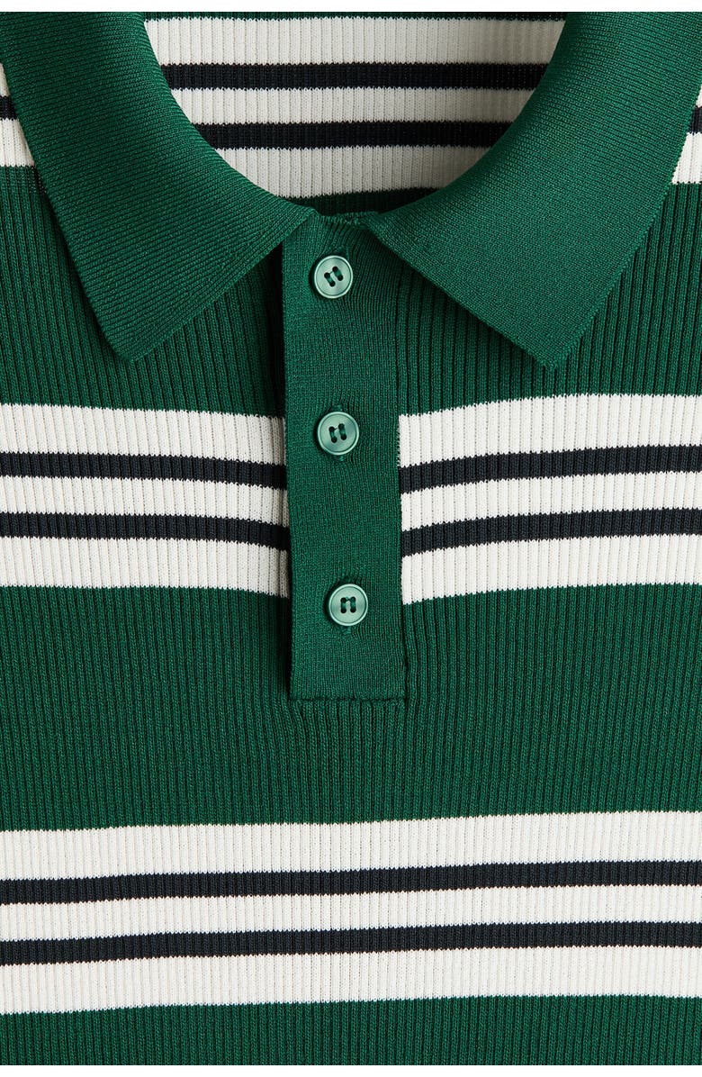H&M Regular Fit Polo Shirt, Alternate, color, Green/Striped