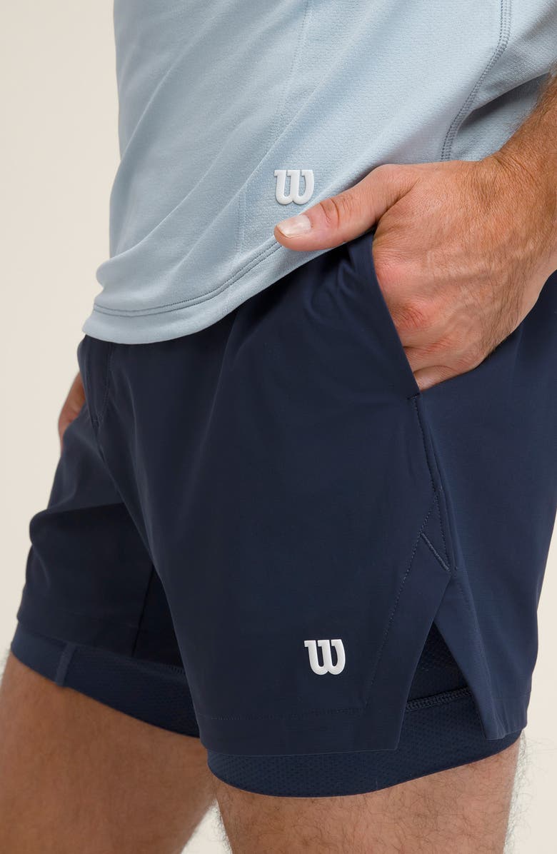 WILSON Set Point 5" Lined Shorts, Alternate, color, Classic Navy