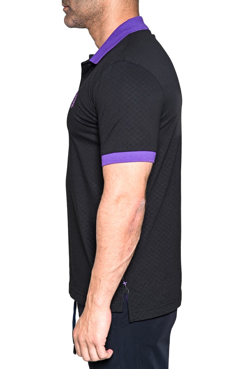 Maceoo Mozartsquaretip Stretch Nylon Polo, Alternate, color, Black