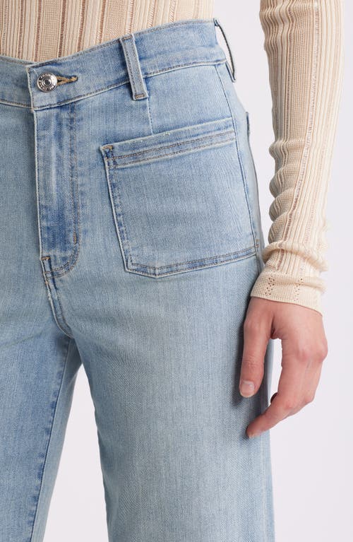 Shop Frame Le Slim Palazzo Bardot Pocket Wide Leg Jeans In Wilson Clean